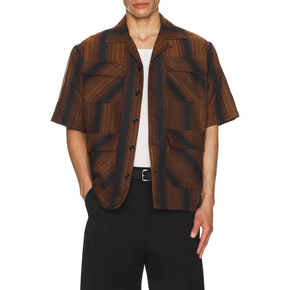 NEW NICHOLAS DALEY aloha shirt in sonic jacquard